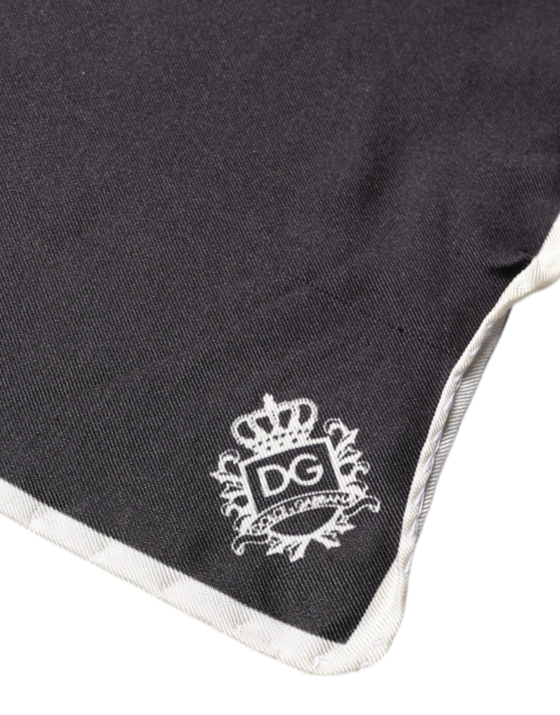 Black Crown Logo Square Handkerchief Scarf