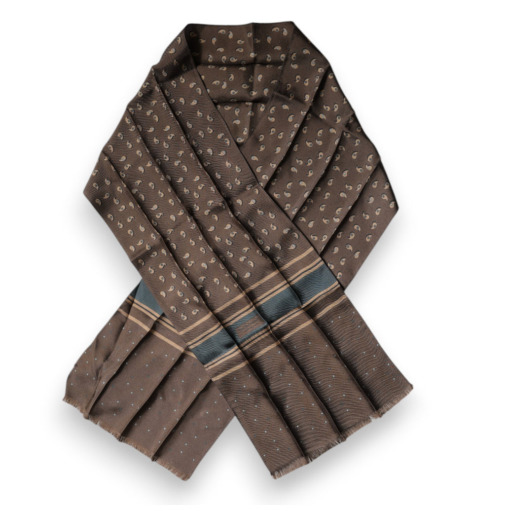 Brown Fantasy Silk Neck Wrap Shawl Scarf