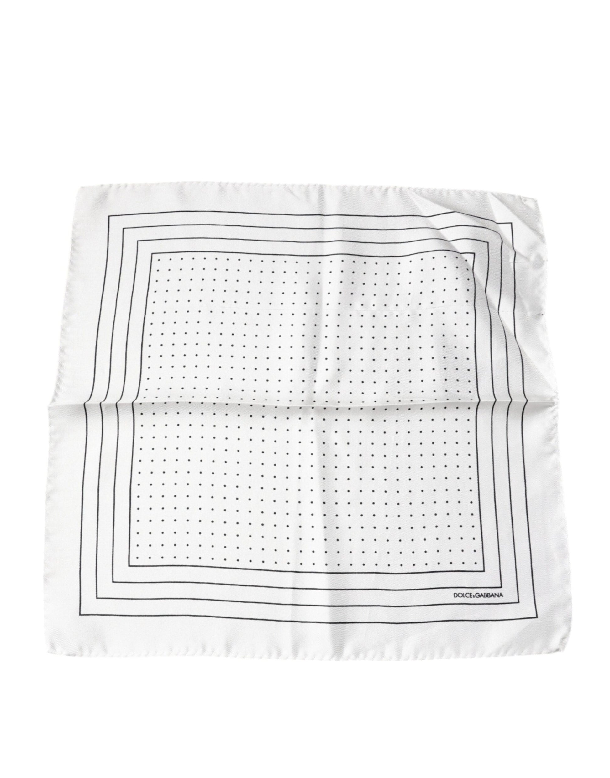 White Polka Dots Square Handkerchief Scarf