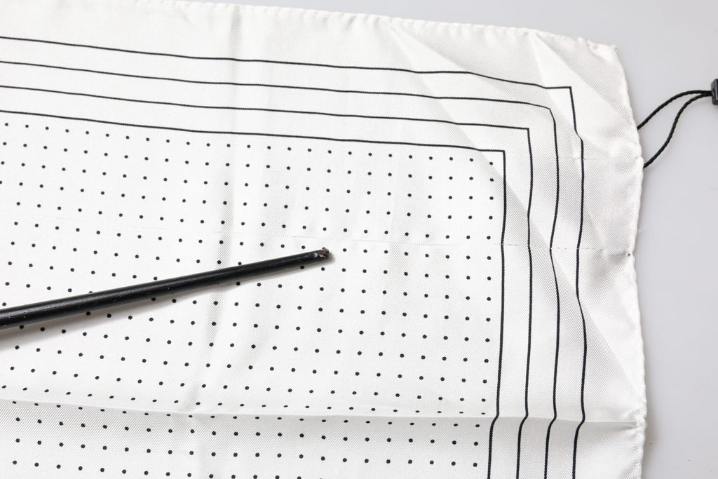 White Polka Dots Square Handkerchief Scarf