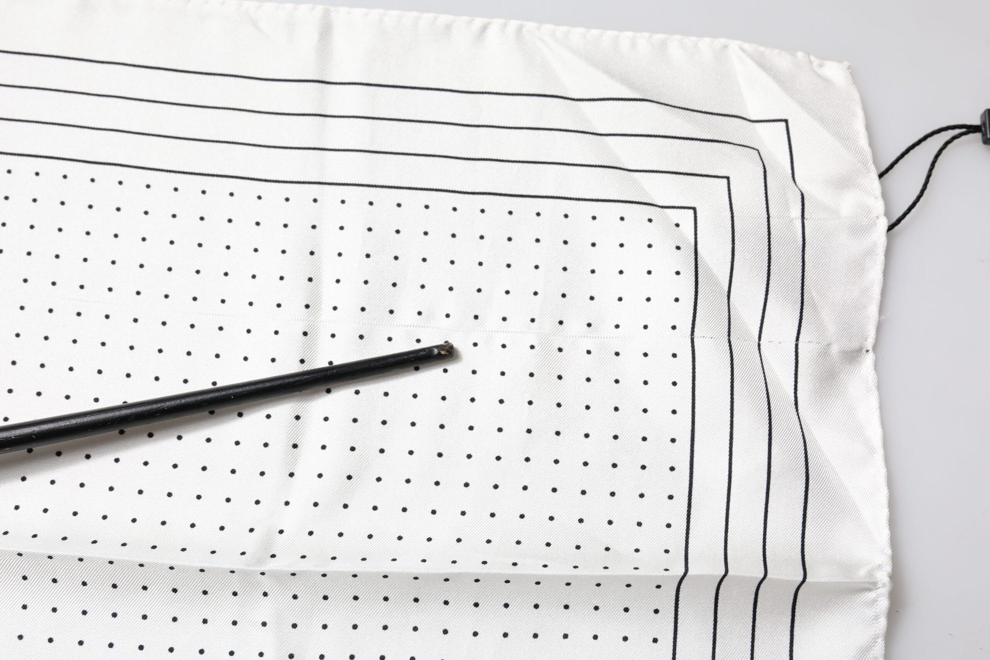 White Polka Dots Square Handkerchief Scarf