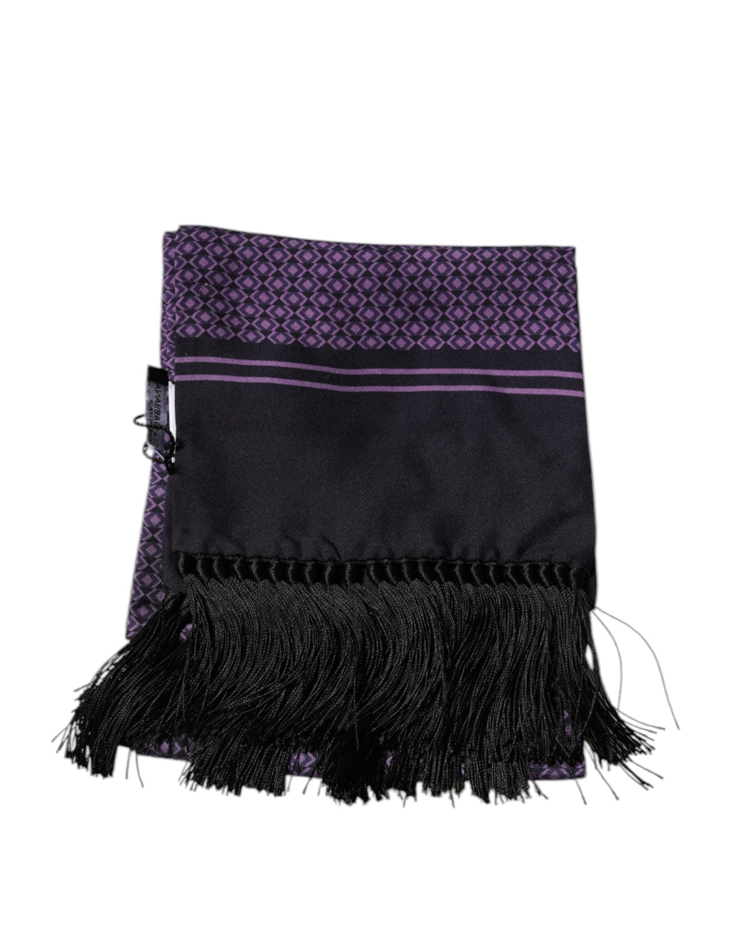 Purple Fantasy Silk Fringes Neck Wrap Scarf