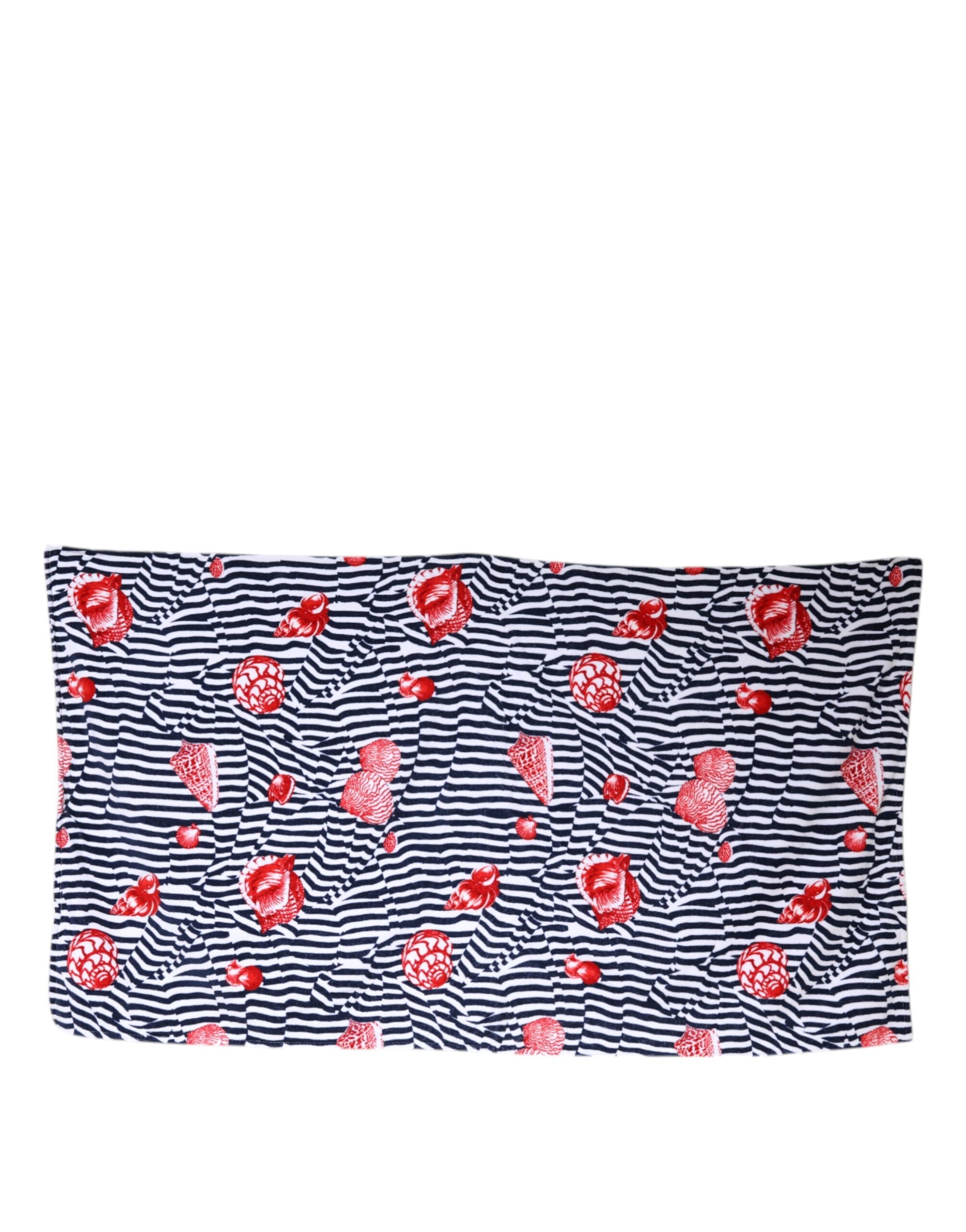 Multicolor Stripes Seashells Beach Towel