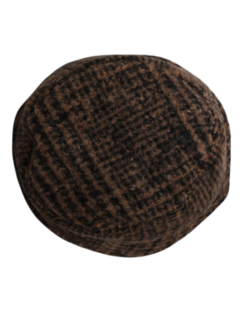 Brown Houndstooth Wool Woven Bucket Hat