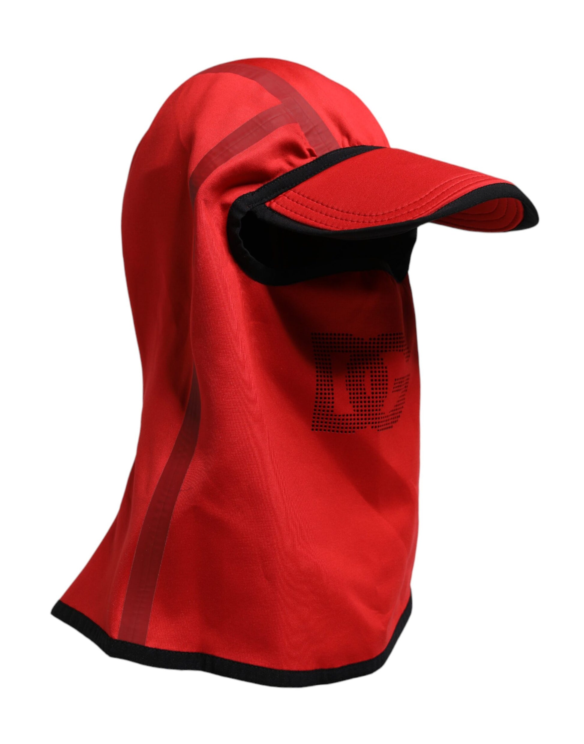 Red Logo Polyester Wide Brim Balaclava Hat