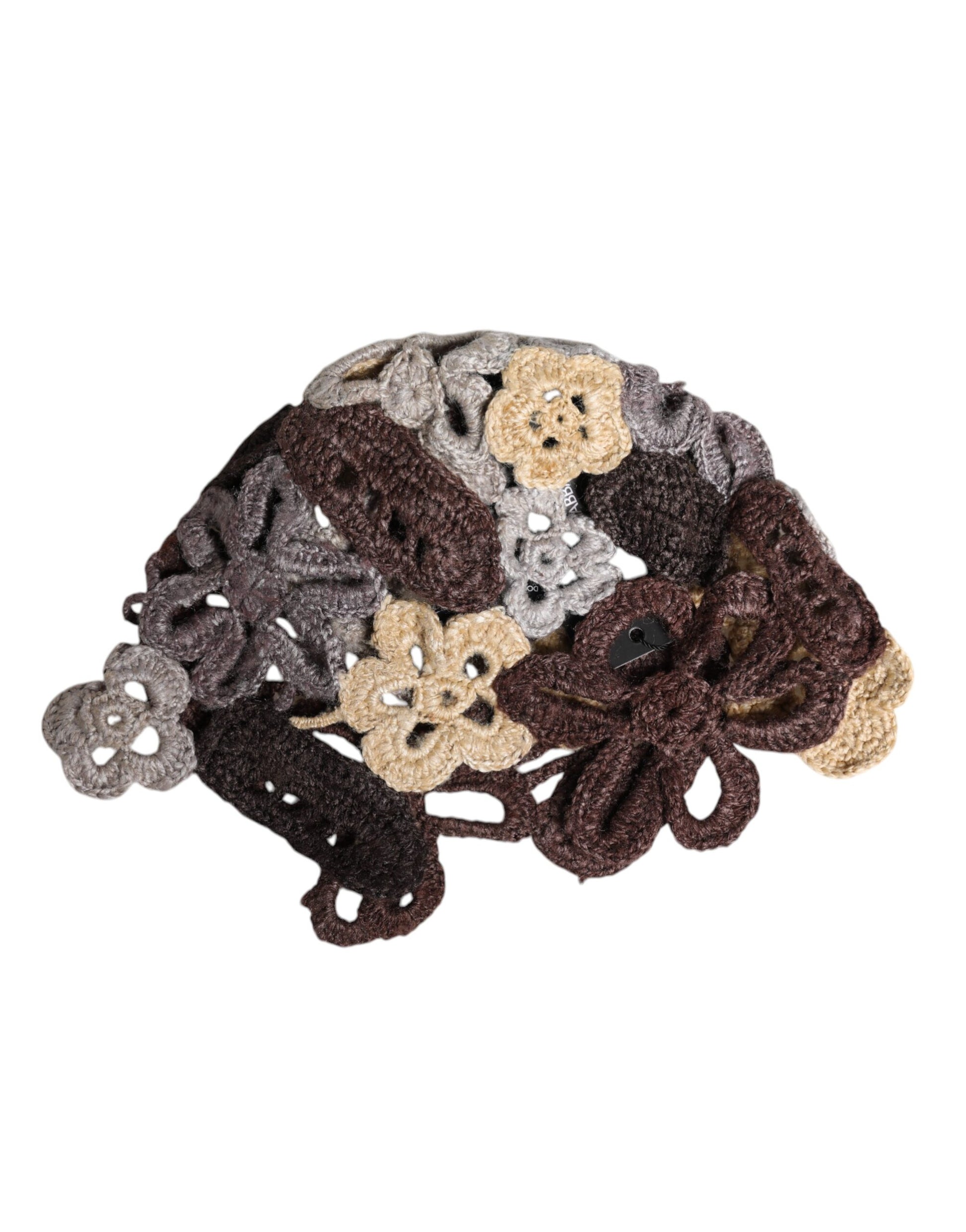 Multicolor Floral Silk Crochet Beanie Hat