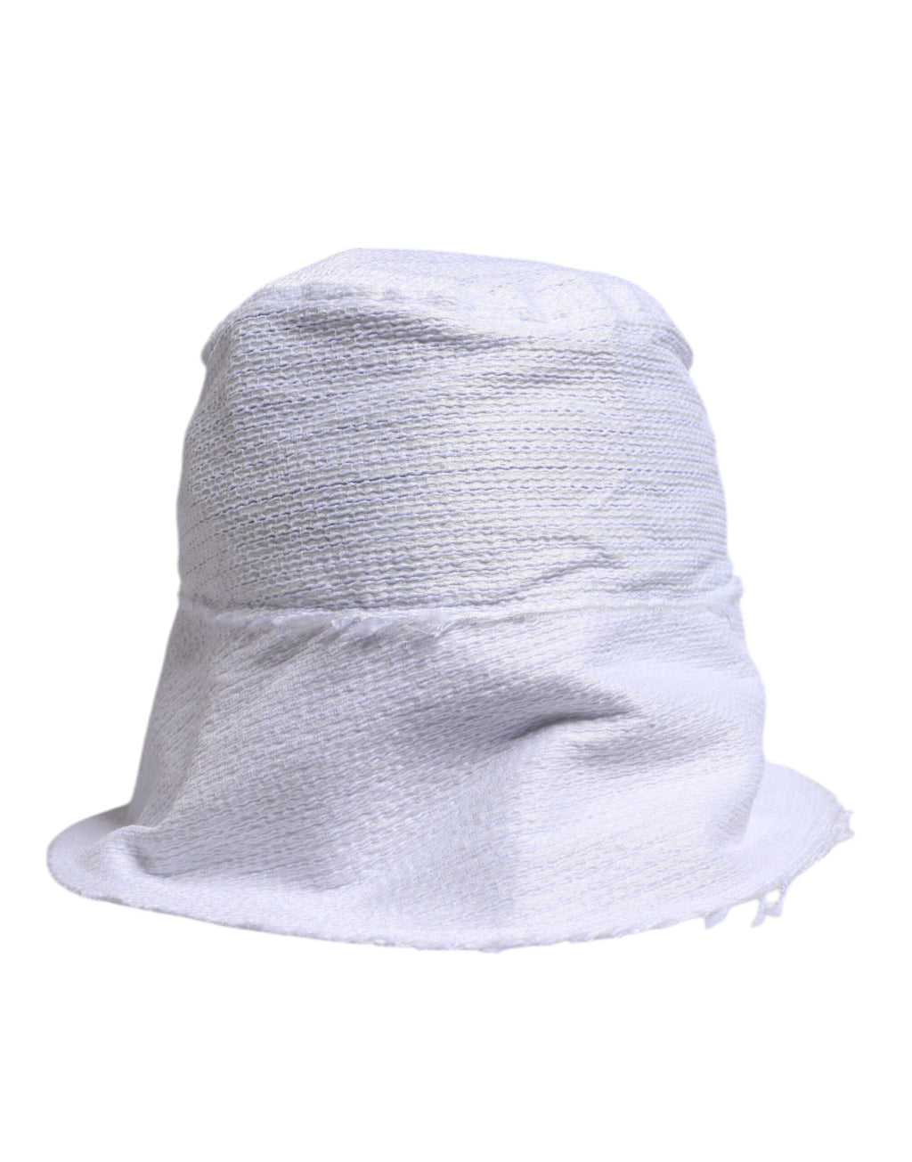 White Polyester Wide Brim Bucket Hat