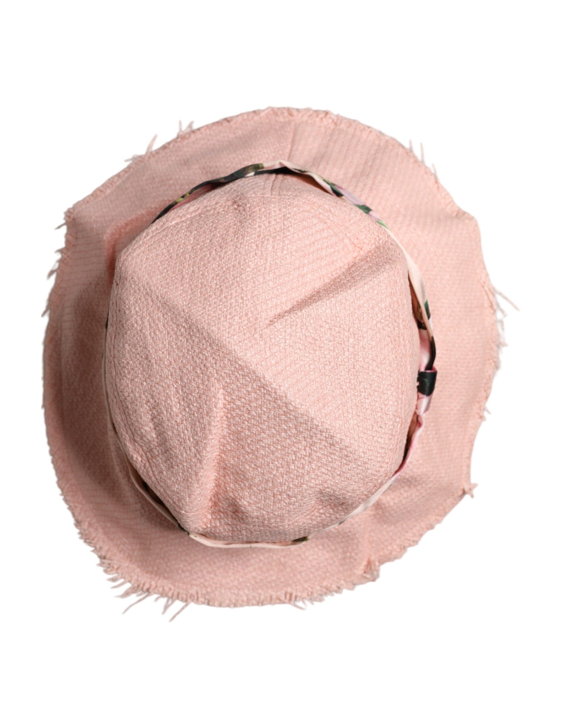 Pink Cotton Wide Brim Bucket Hat