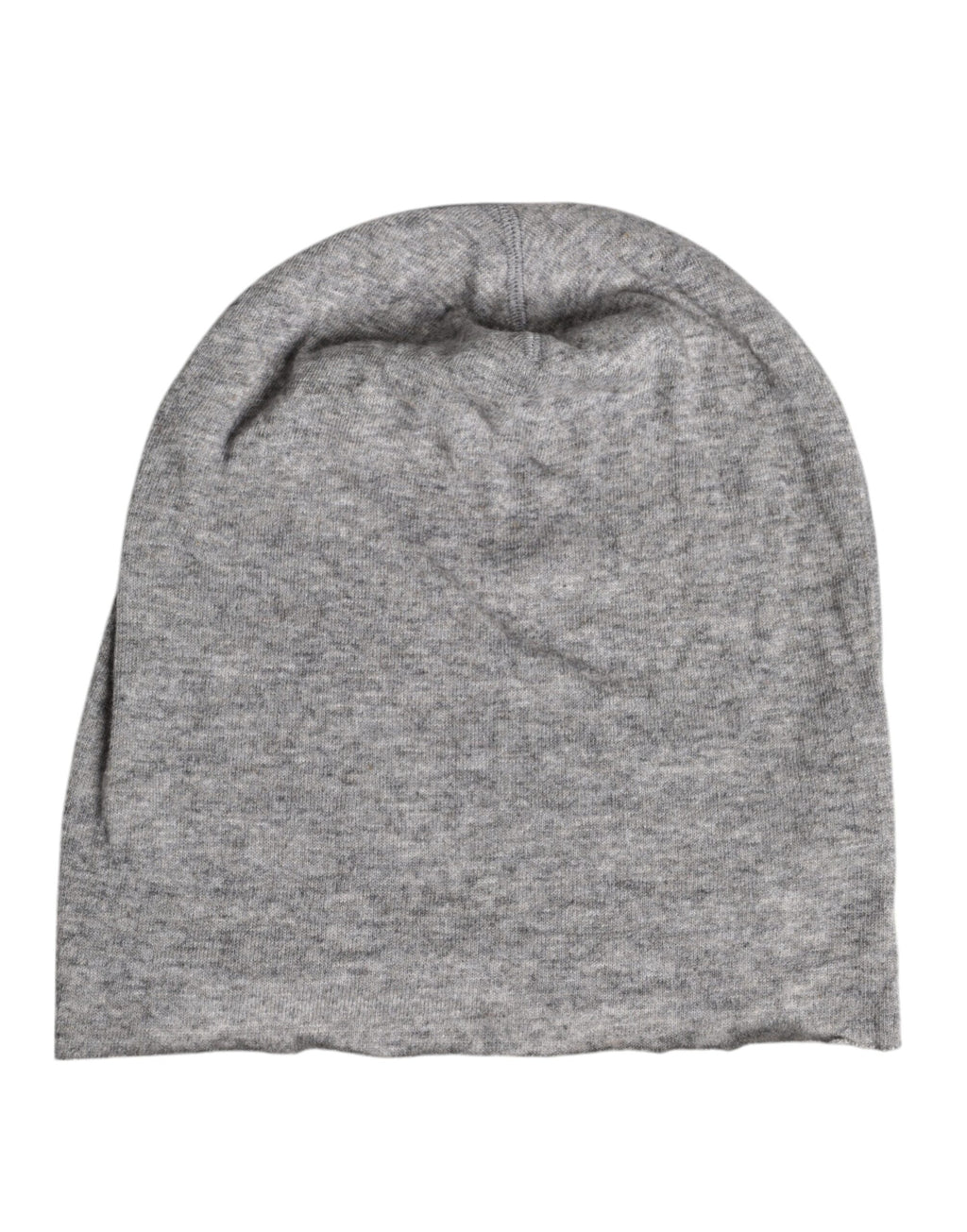 Gray Viscose Blend Knitted Beanie Cap