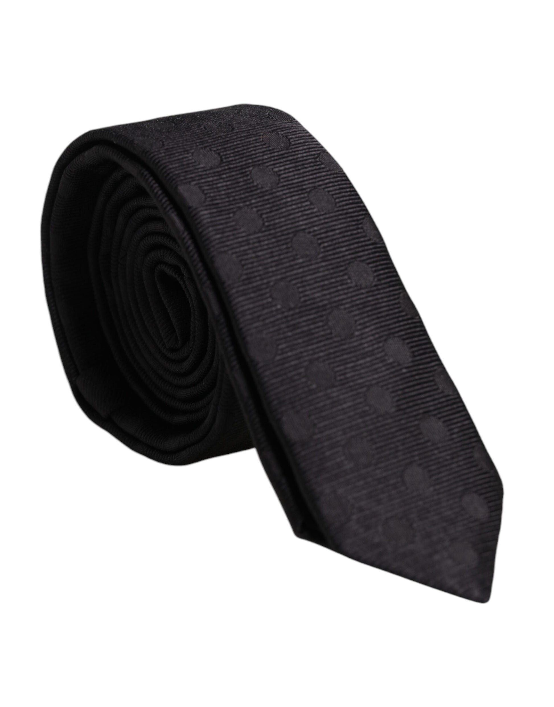 Black Circles Silk Adjustable Necktie Tie