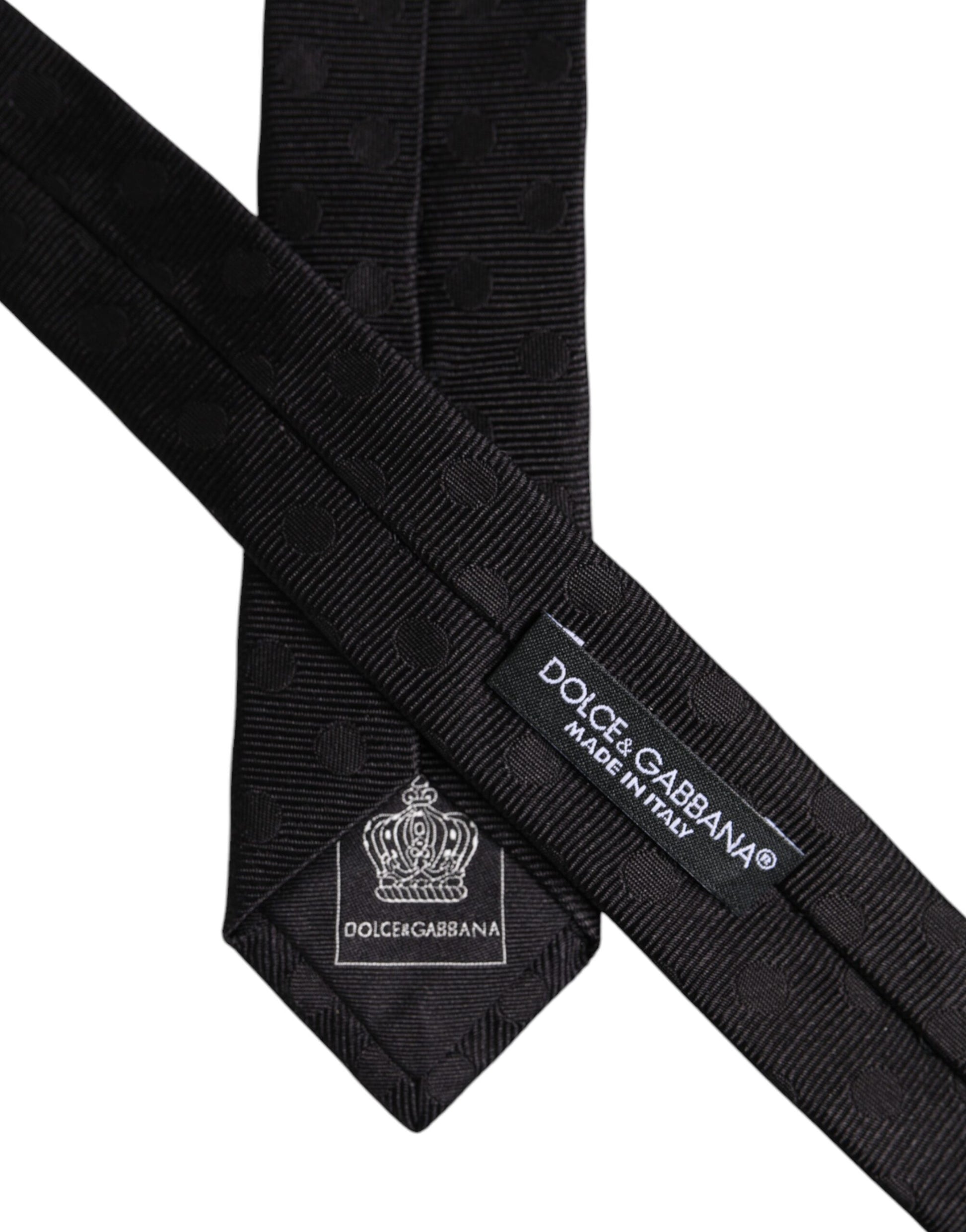 Black Circles Silk Adjustable Necktie Tie