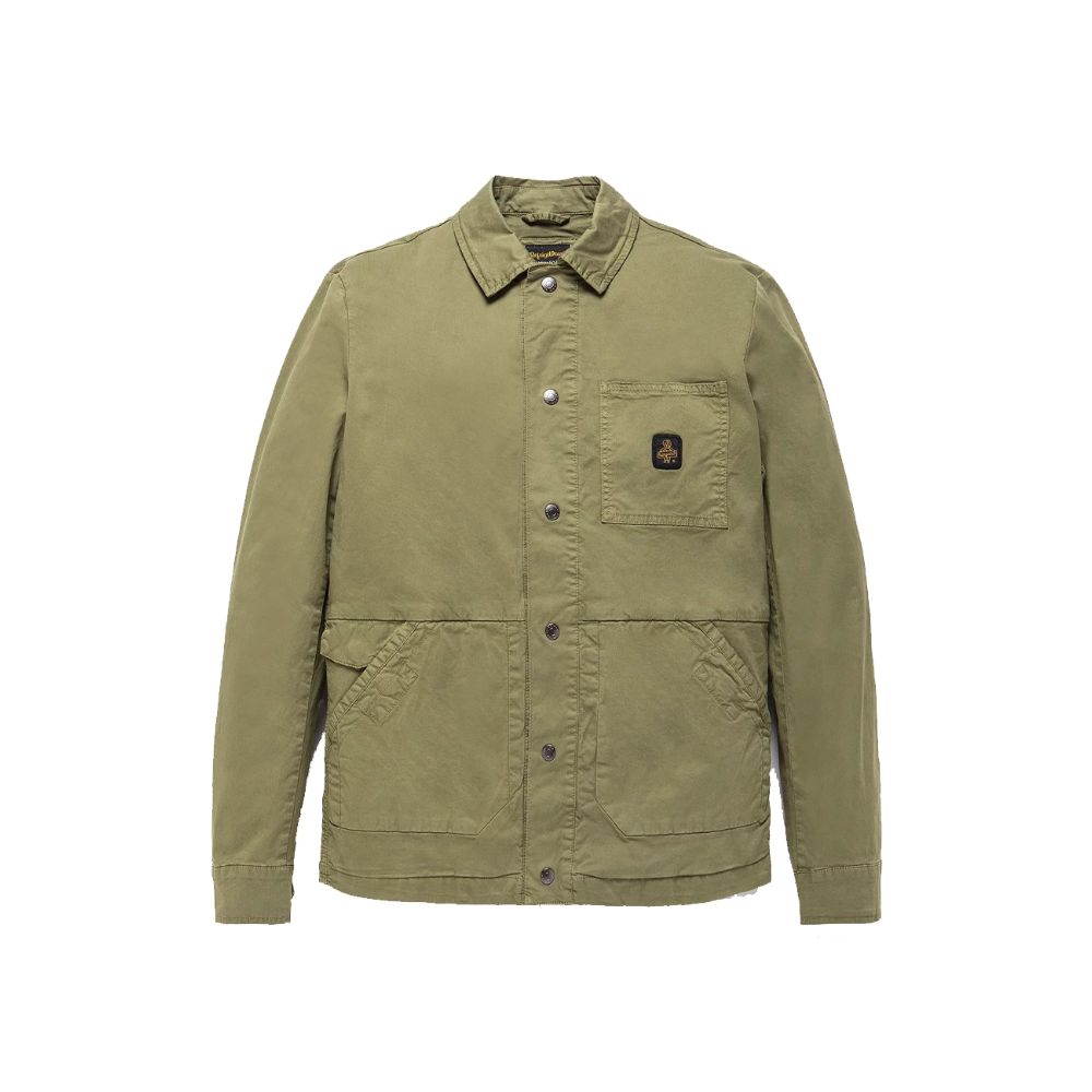 Green Cotton Men Jacket