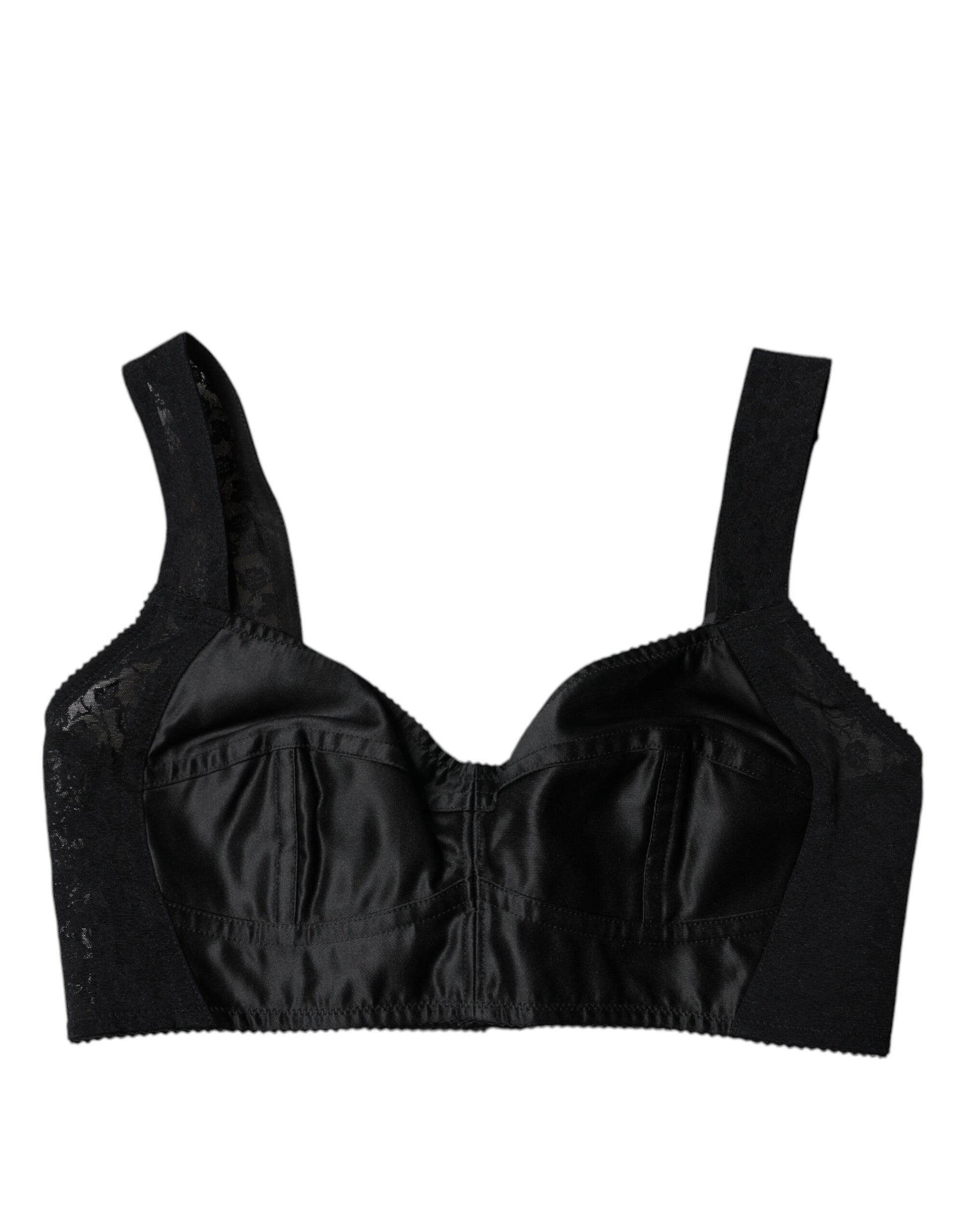Black Nylon Balconcino Brassiere Underwear