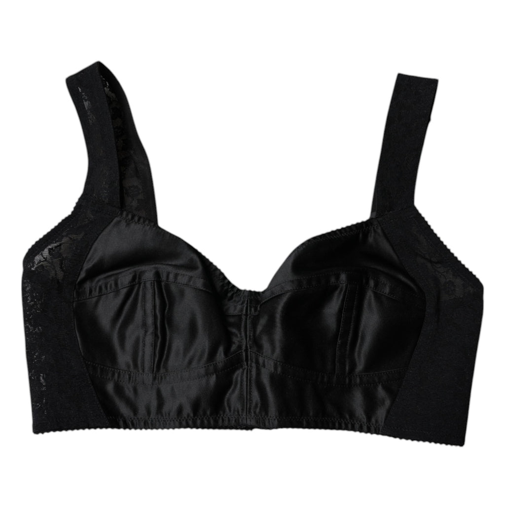 Black Nylon Balconcino Brassiere Underwear