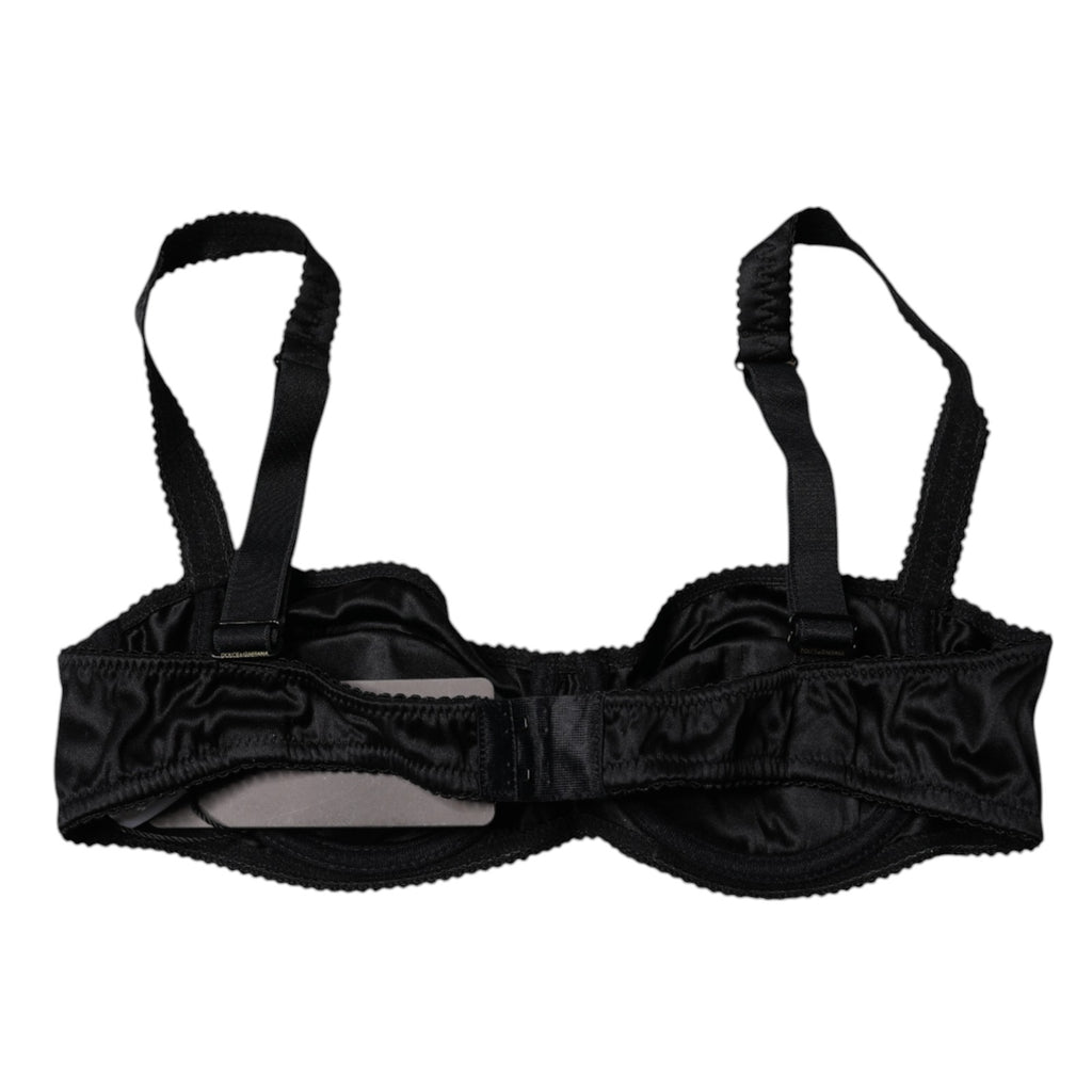 Black Silk Stretch Balconette Brassiere Underwear