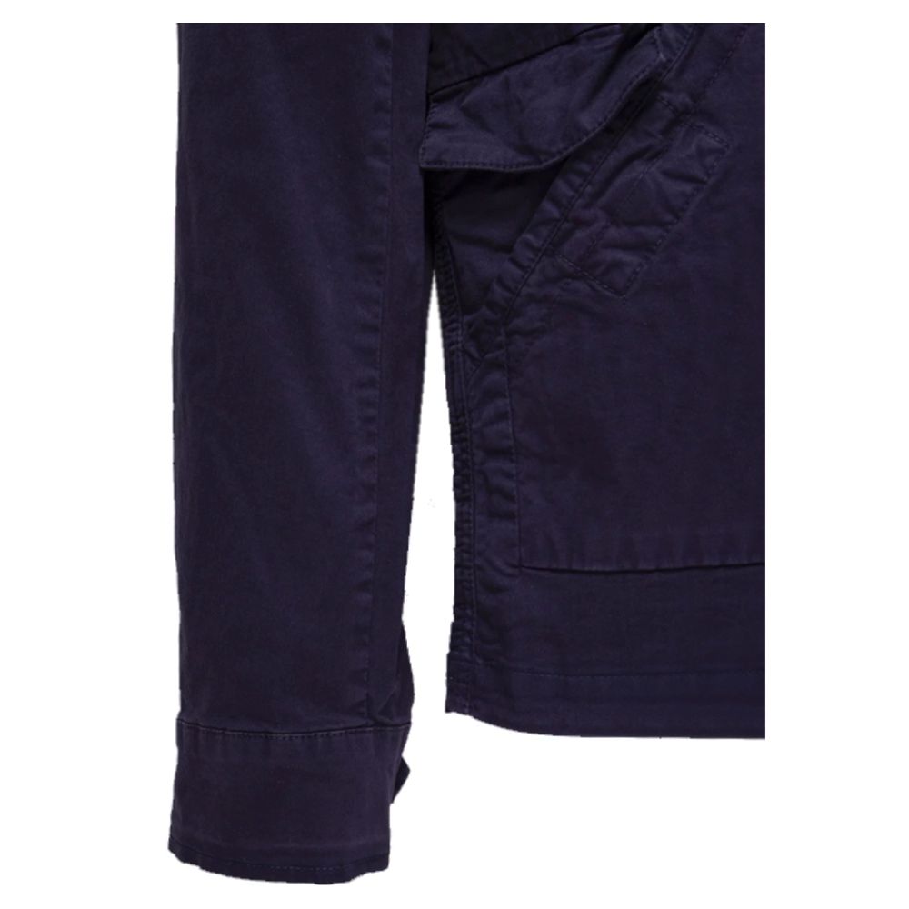 Blue Cotton Men Jacket