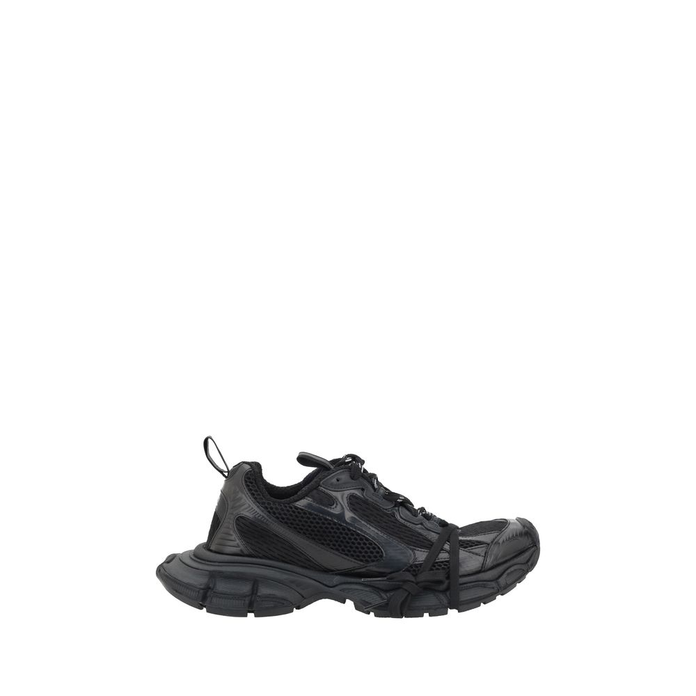 Black Polyethylene Athletic Sneakers