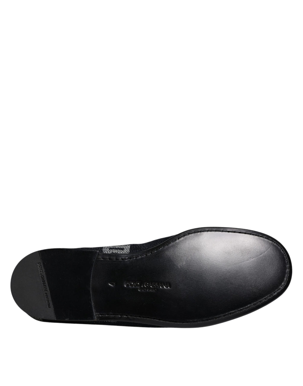 Black Logo Cotton Loafers Formal Dress Shoes