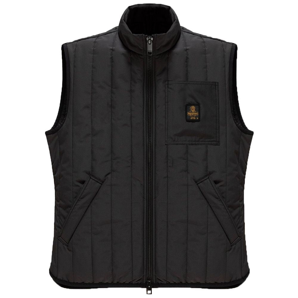 Black Polyester Men's Quilted Vest