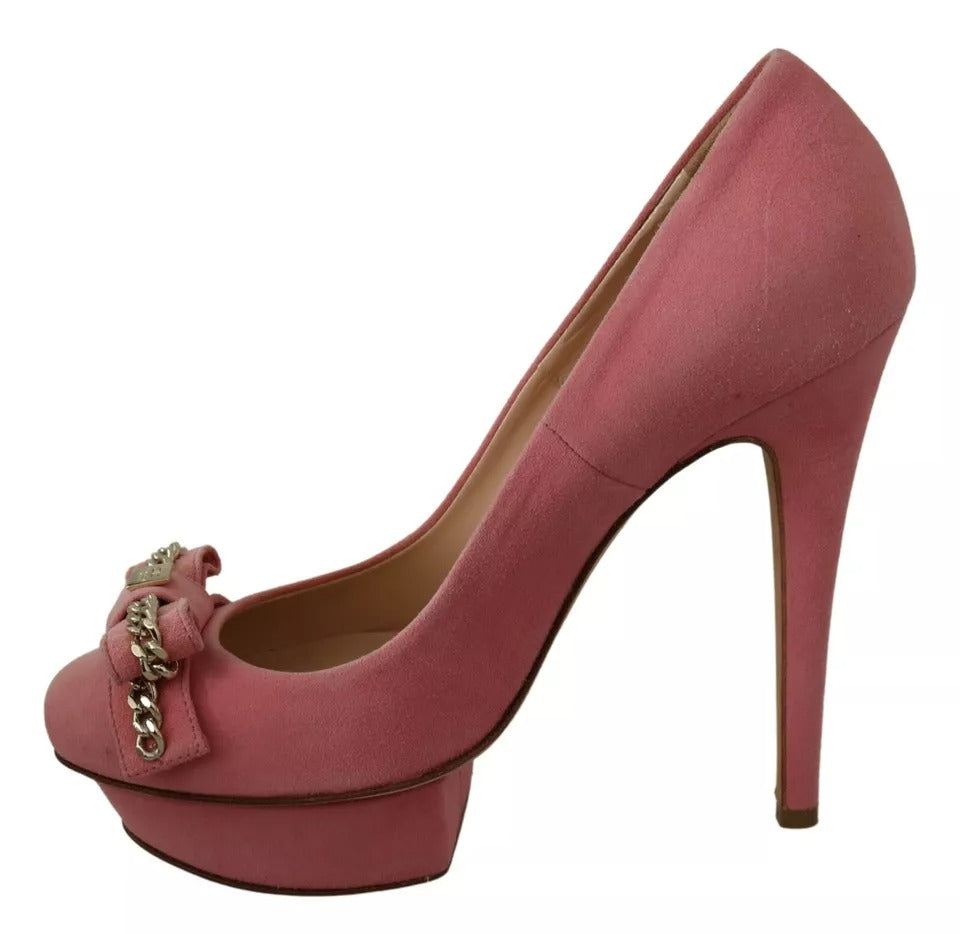 Pink Bow Stiletto Heel Pumps Shoes