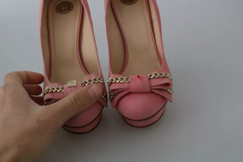 Pink Bow Stiletto Heel Pumps Shoes