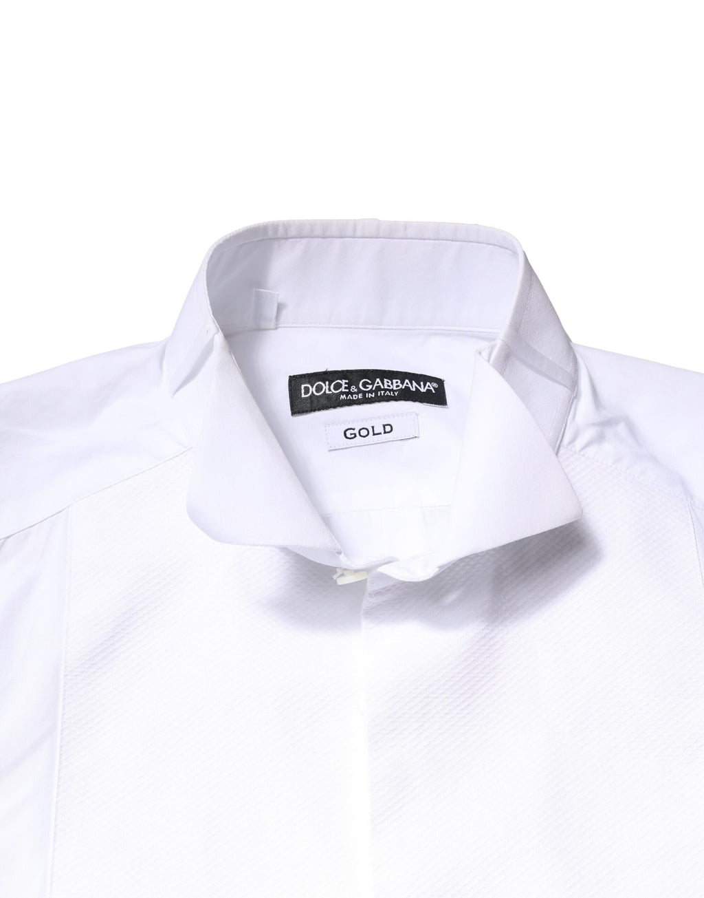 White GOLD Cotton Poplin Bib Formal Men Dress Shirt