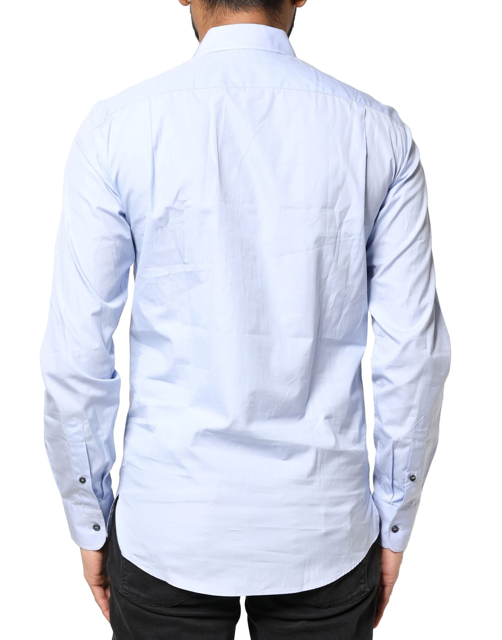 Light Blue Cotton Long Sleeves Dress Shirt