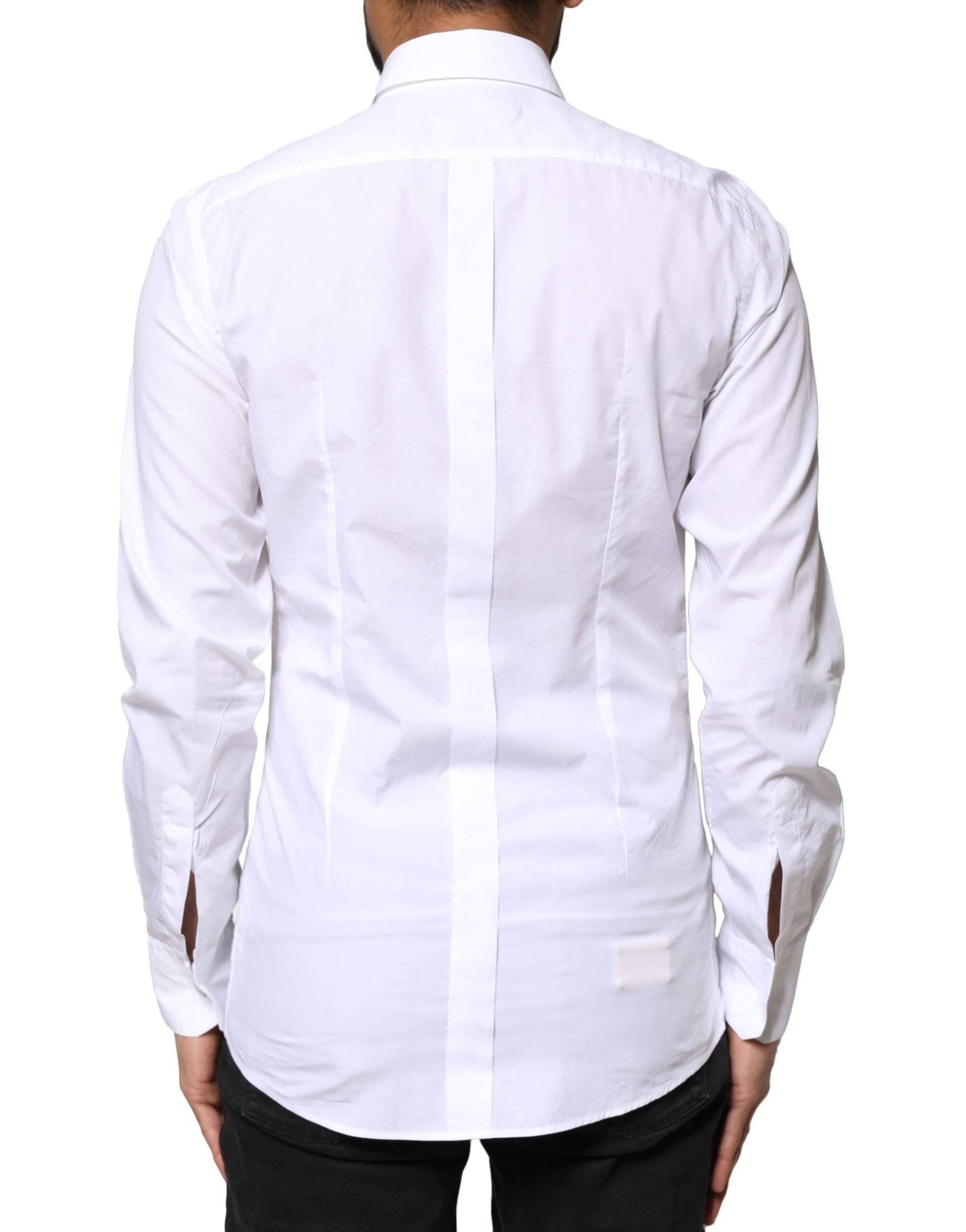 White Cotton Peacock Feather GOLD Formal Shirt