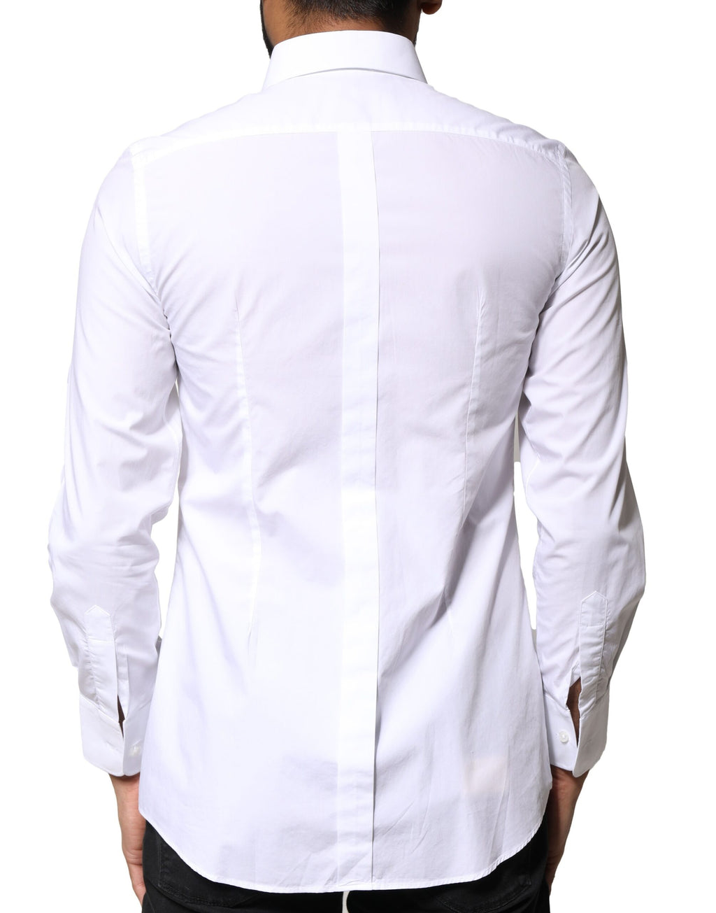 White Cotton Poplin Bib Formal Dress Shirt