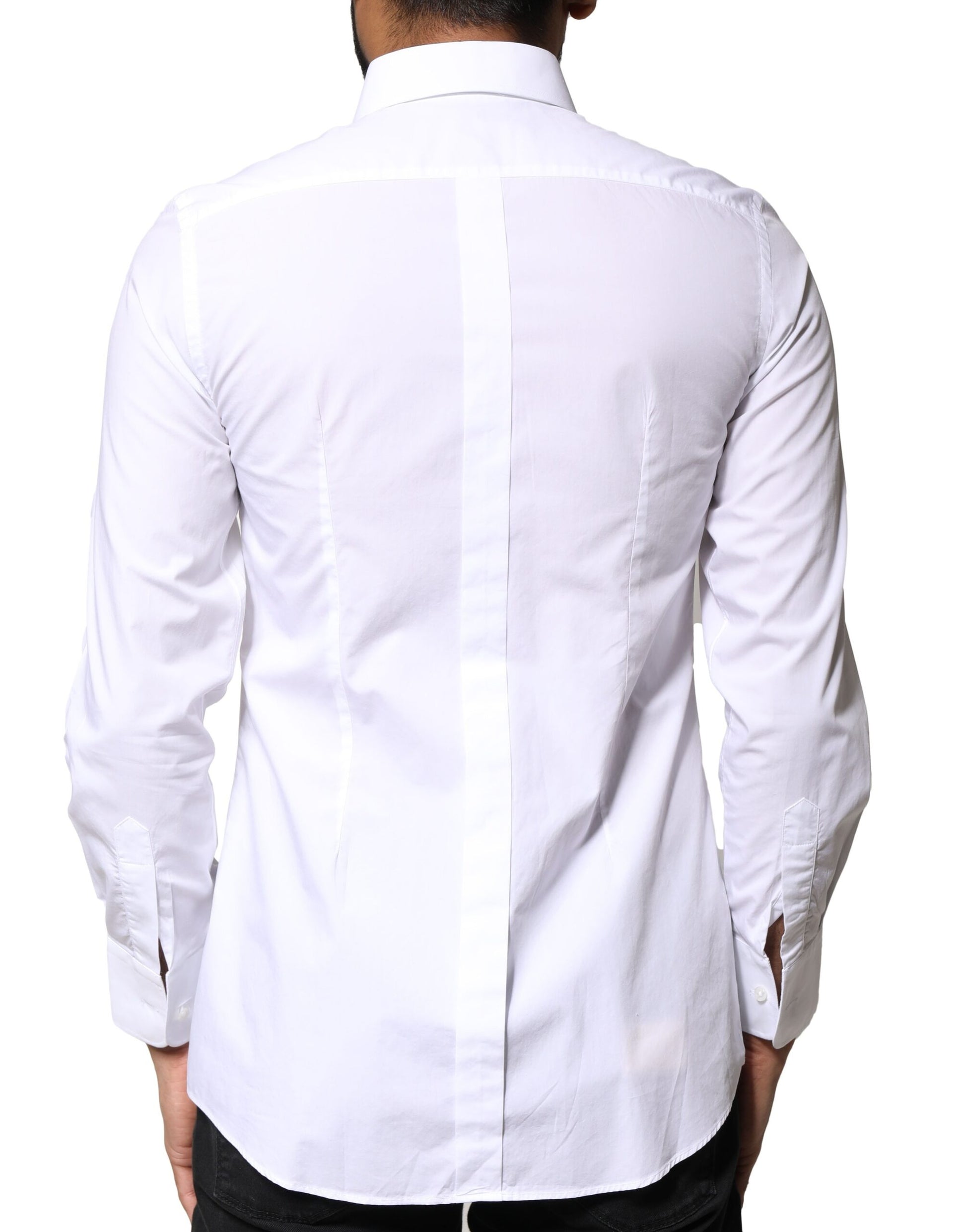White Cotton Poplin Bib Formal Dress Shirt