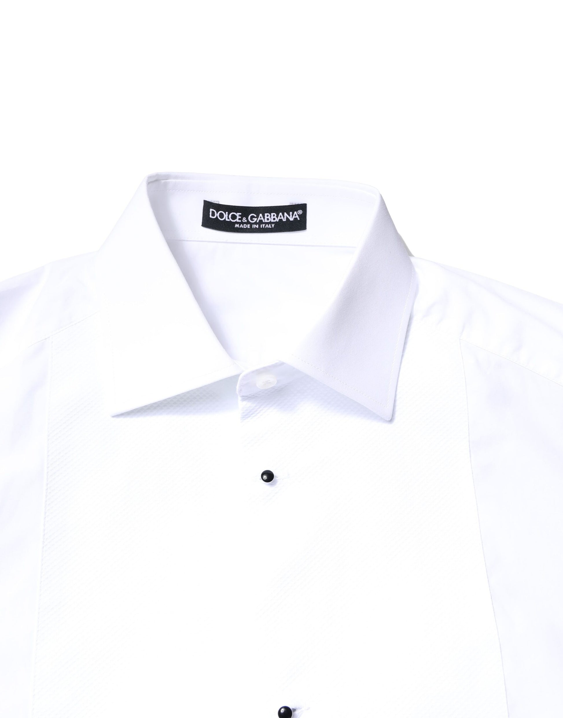 White Cotton Poplin Bib Formal Dress Shirt