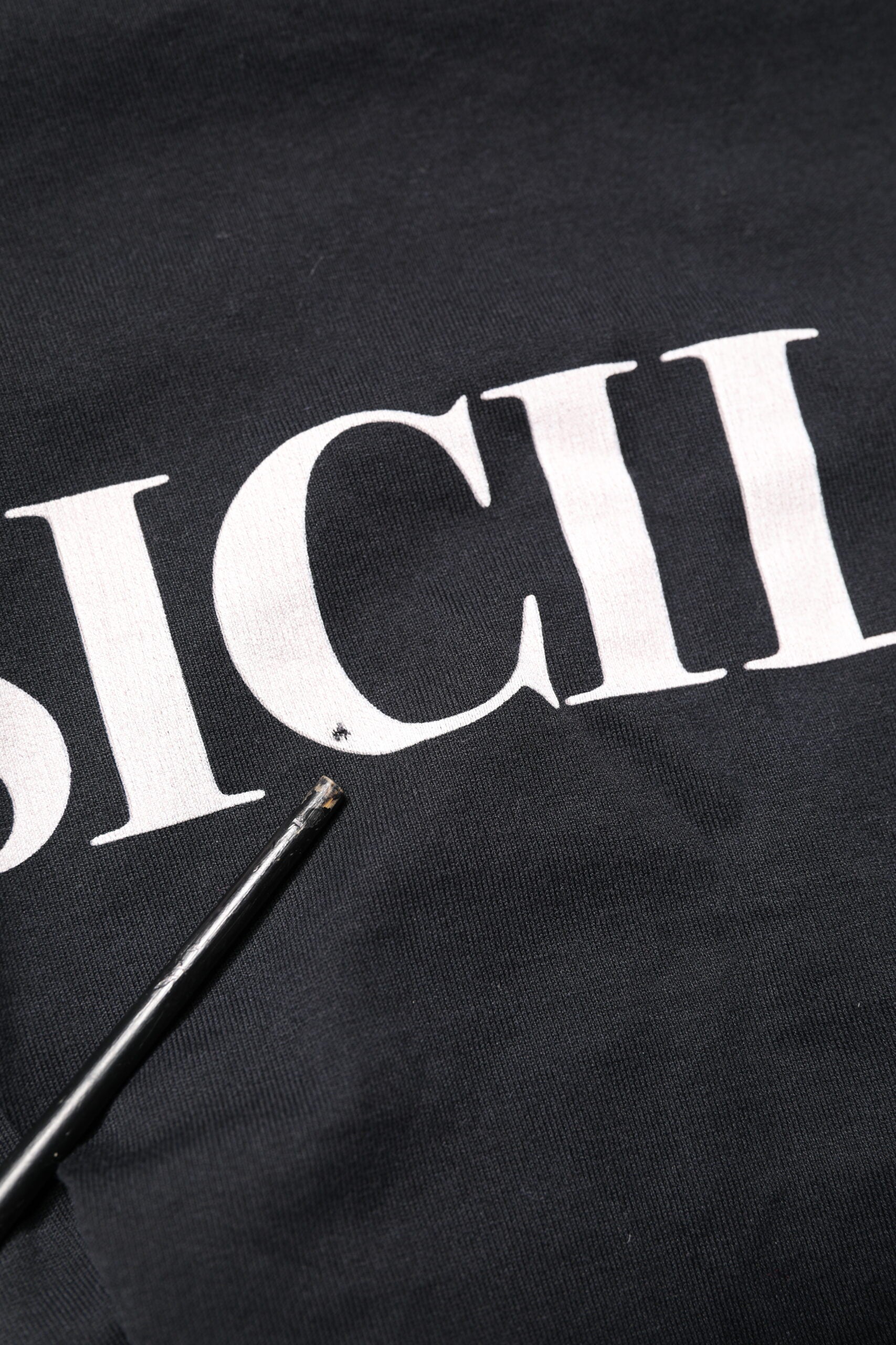 Black Sicilia Crew Neck Short Sleeve T-shirt