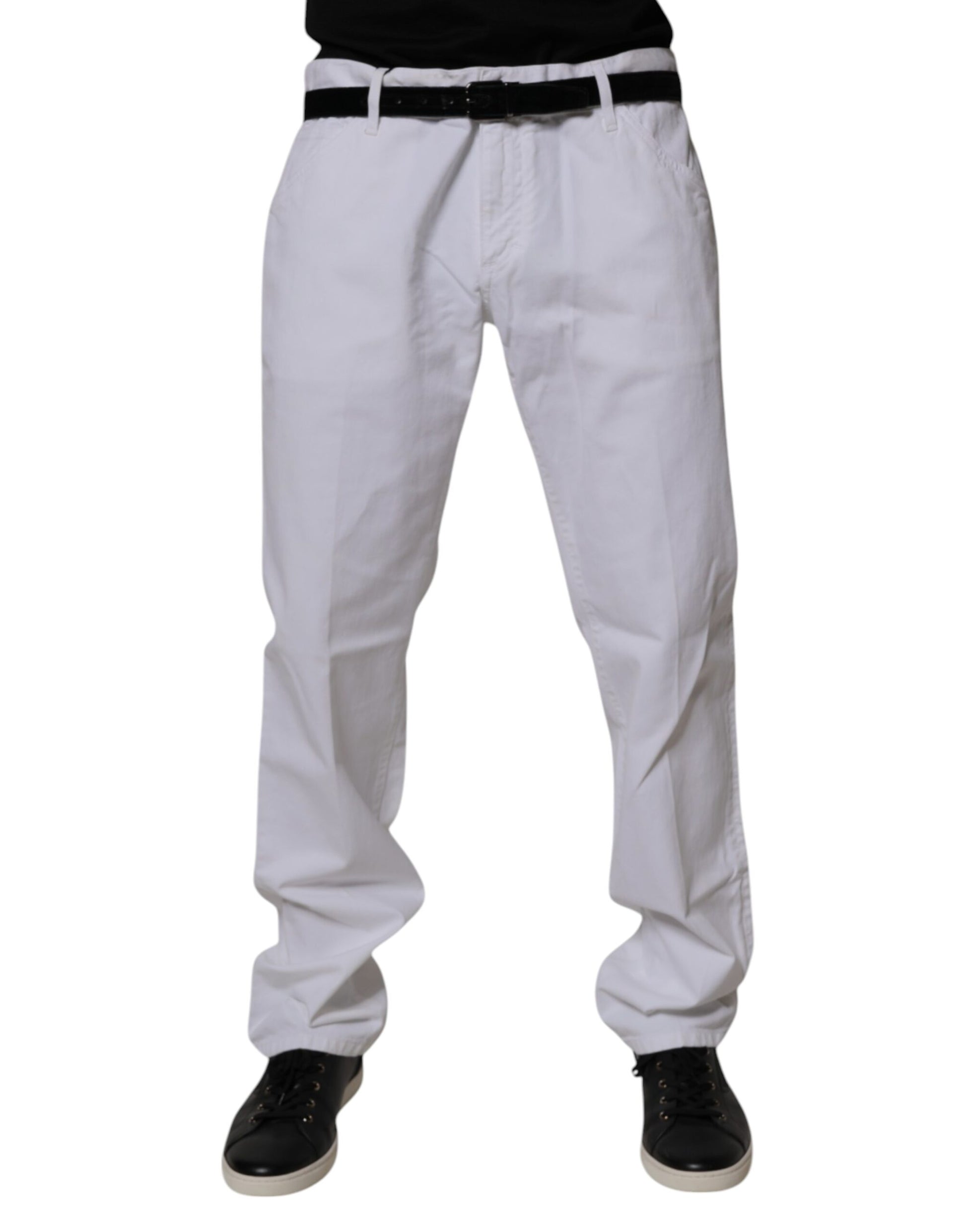 White Cotton Straight Men Denim Jeans