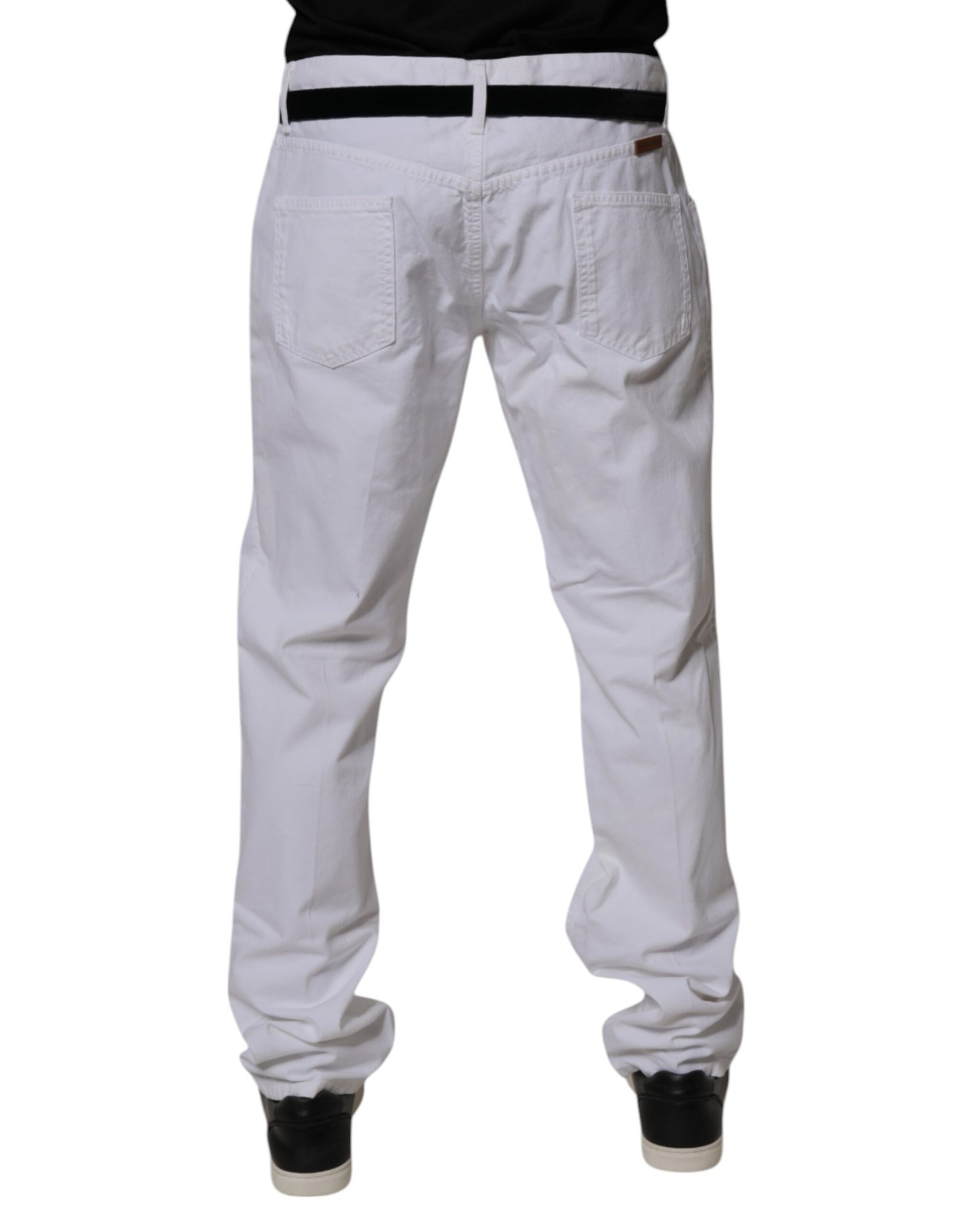 White Cotton Straight Men Denim Jeans