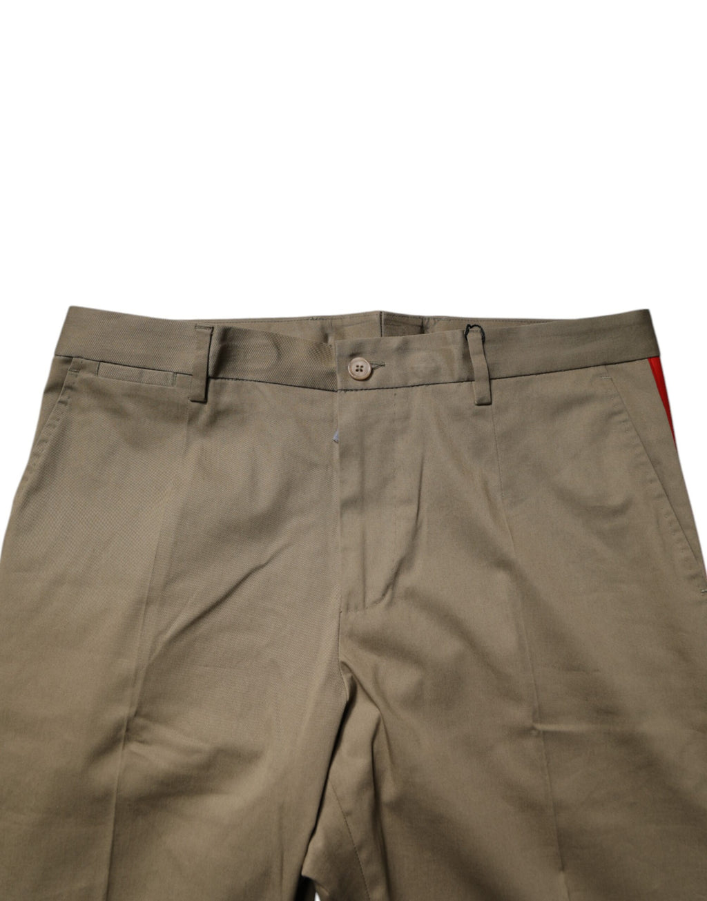 Dark Khaki Cotton Tapered Pants
