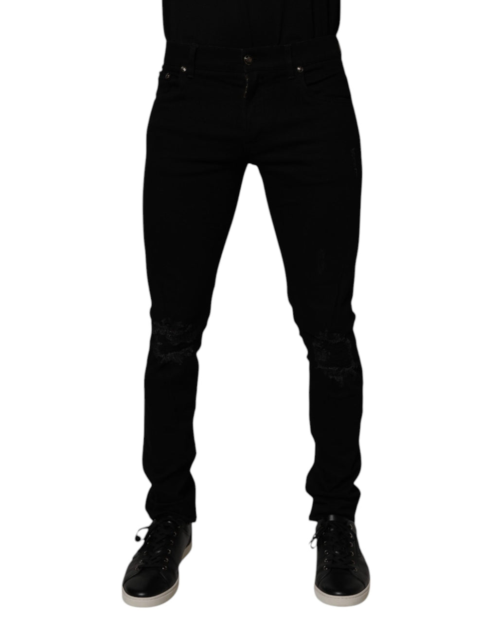 Black Cotton Stretch Skinny Men Denim Jeans
