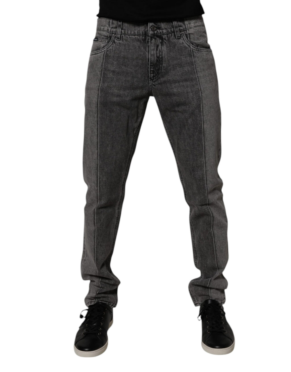 Two Tone Gray Cotton Denim Jeans