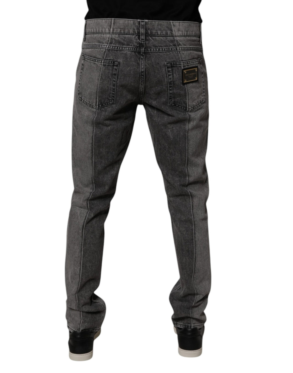 Two Tone Gray Cotton Denim Jeans
