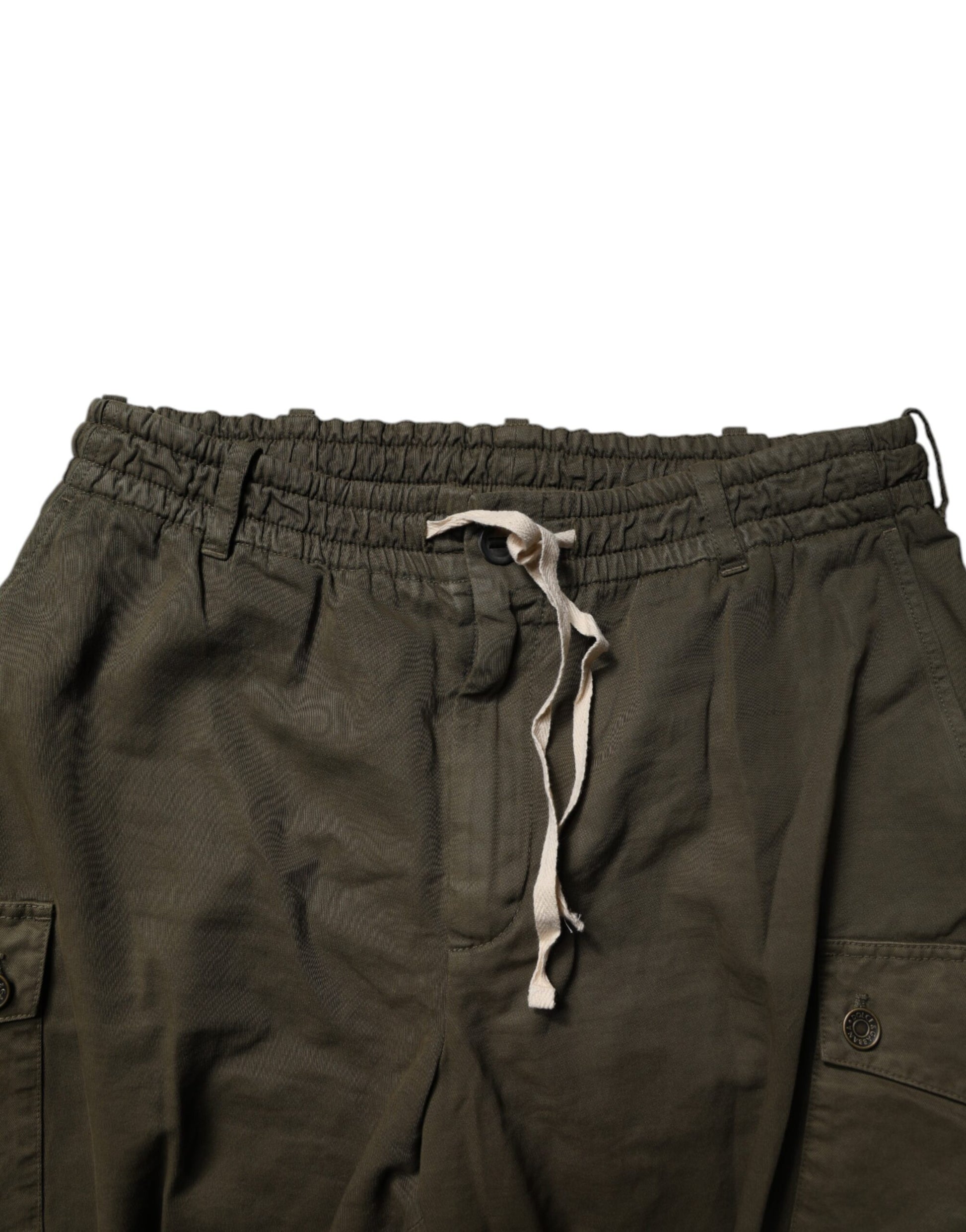 Brown Cotton Stretch Cargo Pants