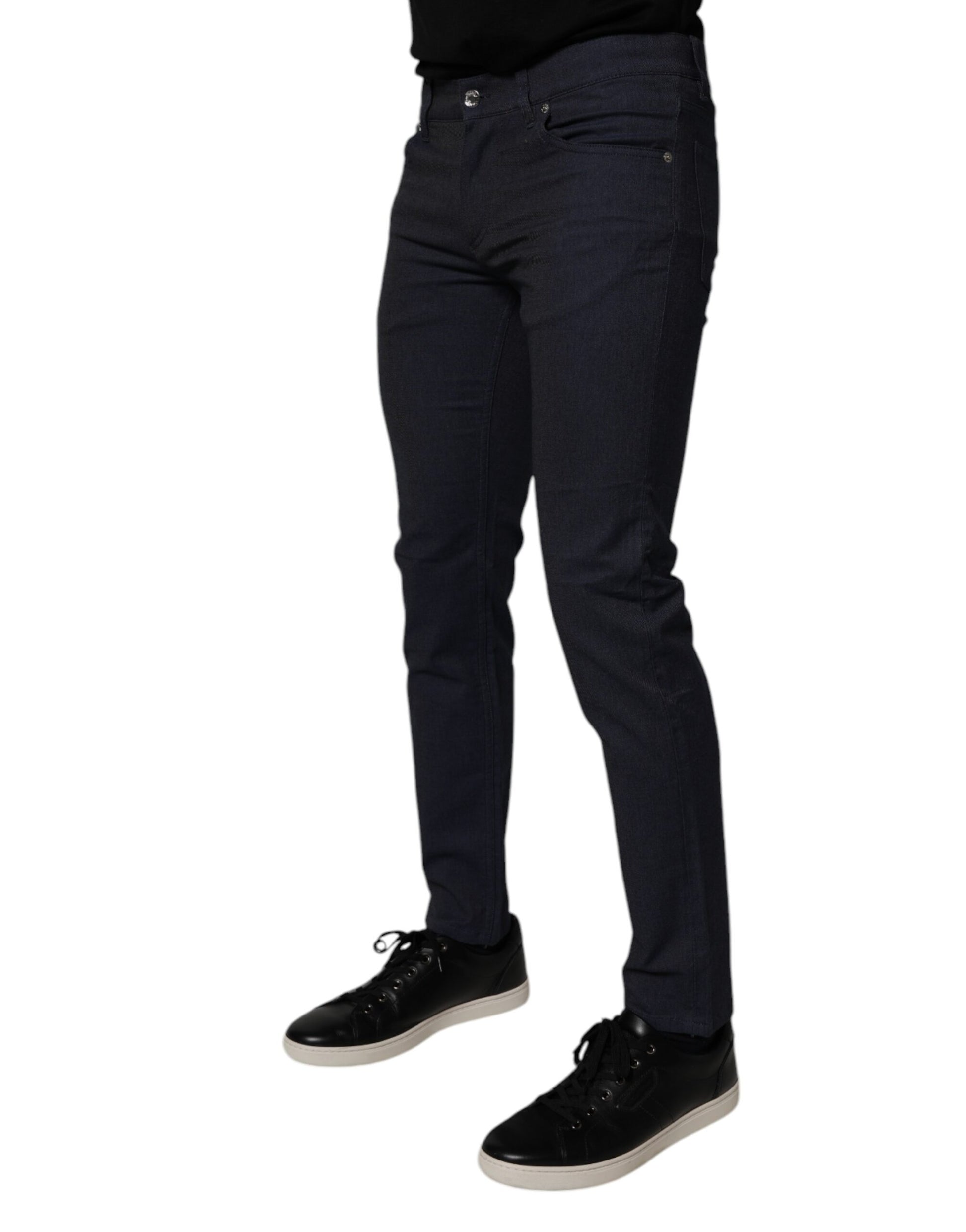 Dark Blue Cotton Stretch Skinny Denim Jeans