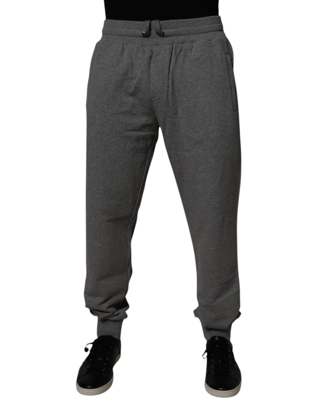 Gray Logo Cotton Jogger Men Sweatpants Pants