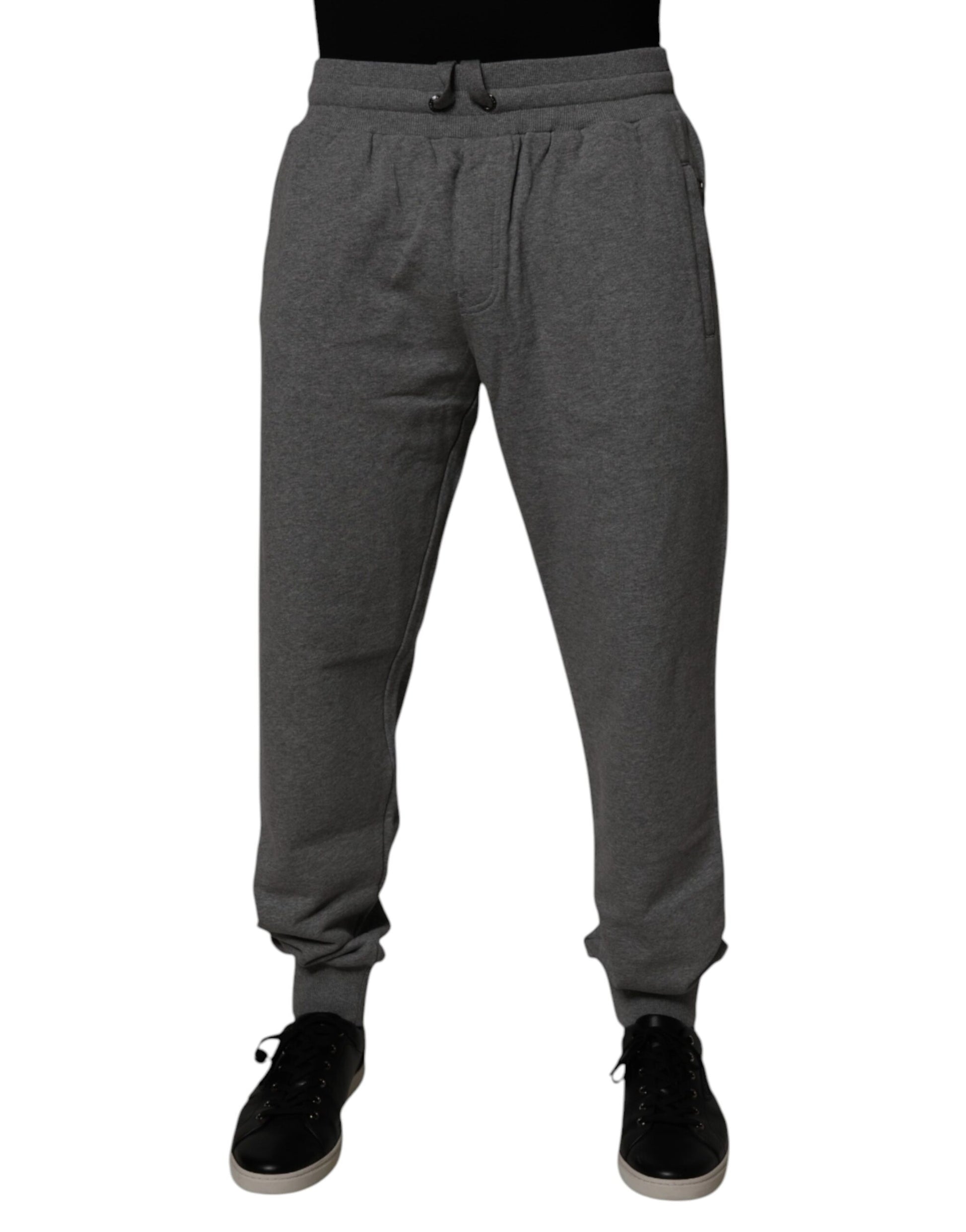 Gray Logo Cotton Jogger Men Sweatpants Pants