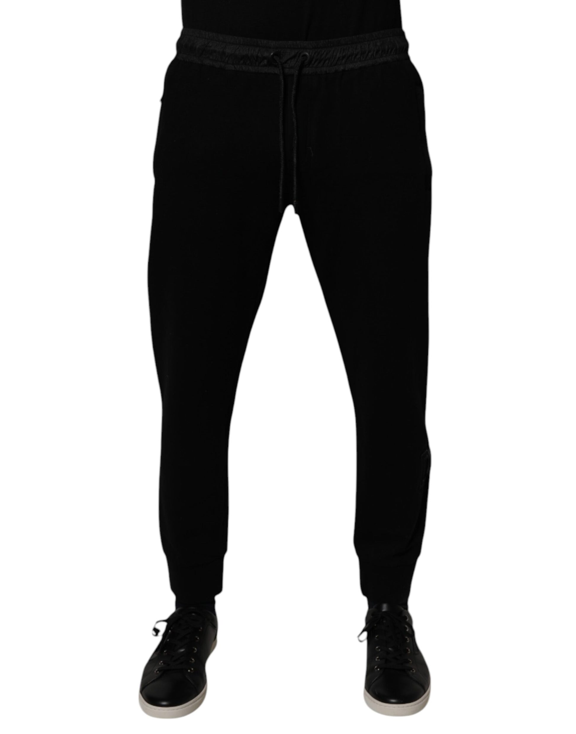 Black Cotton Blend Men Jogger Sweatpants Pants