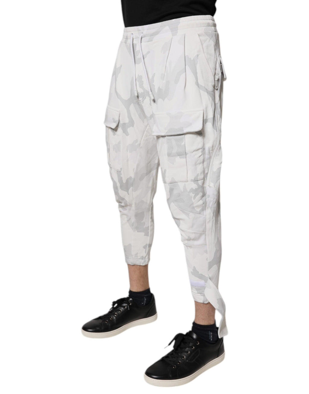 White Camouflage Cargo Jogger Sweatpants Pants