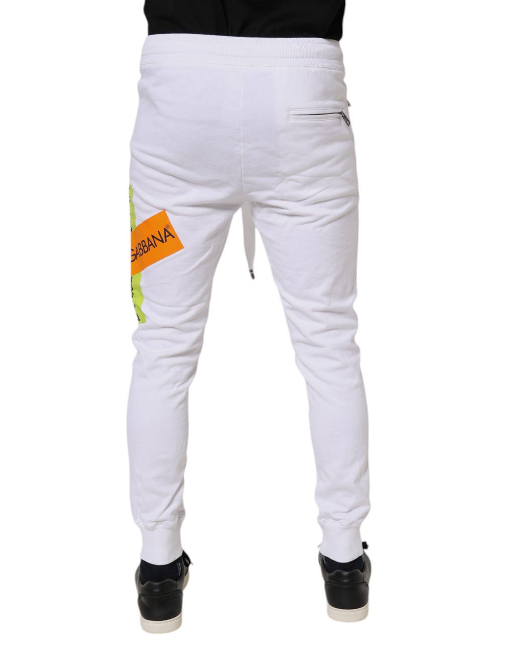 White Logo Tape Jogger Cotton Sweatpants Pants