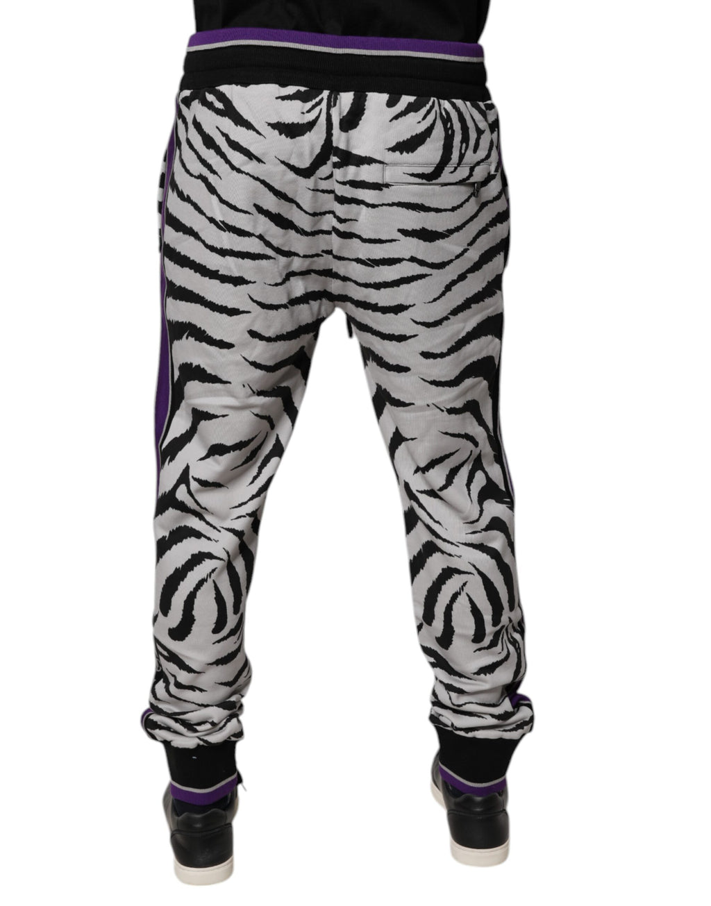 Black White Zebra Men Jogger Sweatpants Pants