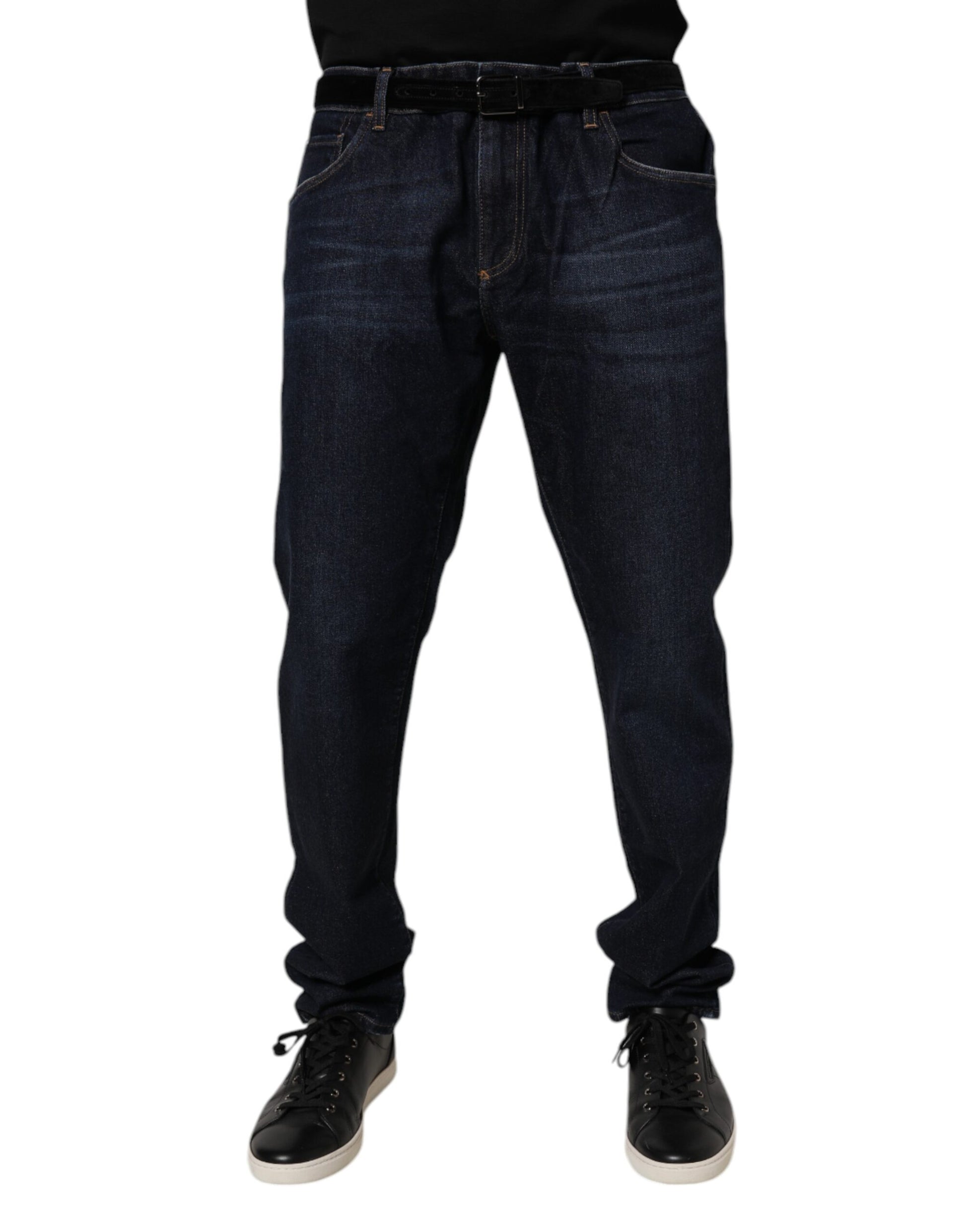 Dark Blue Cotton Stretch Skinny Denim Jeans