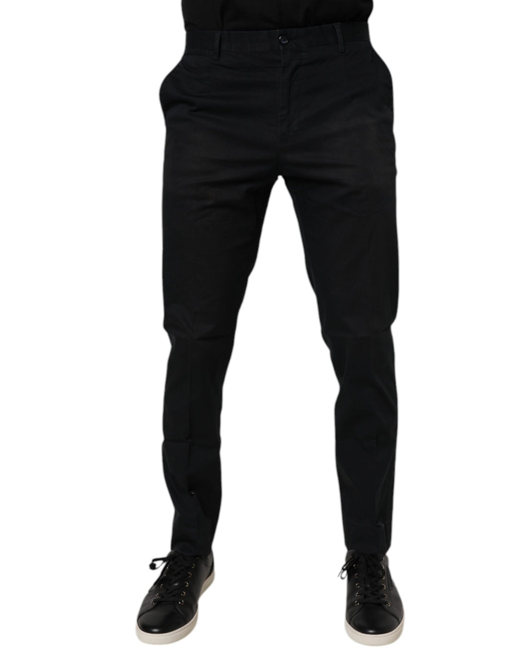 Black Cotton Stretch Skinny Dress Formal Pants
