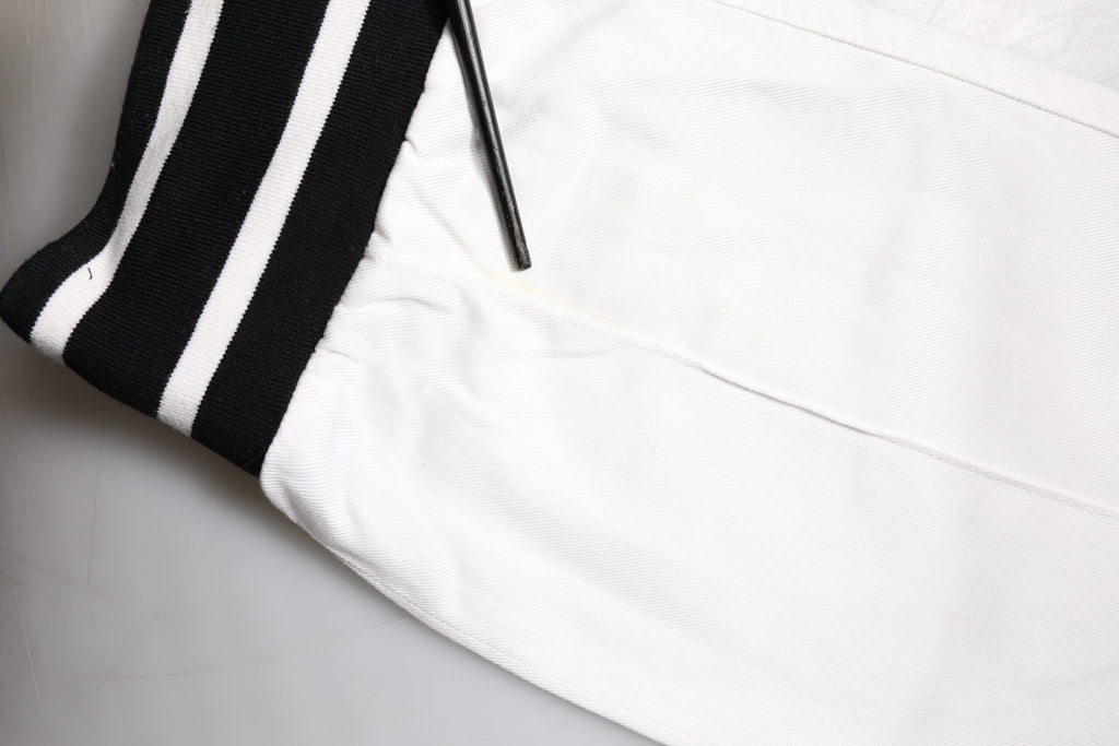 White Cotton Jogger Cargo Skinny Pants