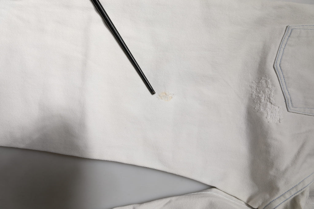 White Cotton Stretch Skinny Slim Denim Jeans